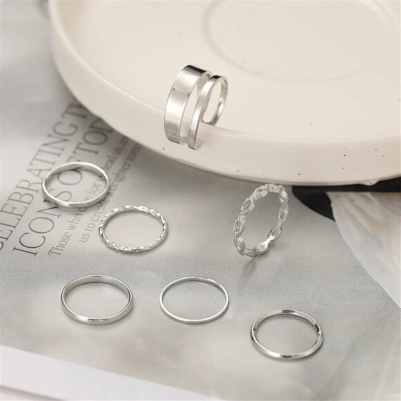 Gold Knuckle Rings Set for Women Snake Chain Stacking Ring Vintage BOHO Midi Rin - Picture 8 of 8